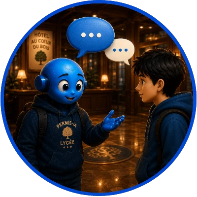 Chatbot éducatif expliquant les risques liés à l’usage de l’IA pour les lycéens.
