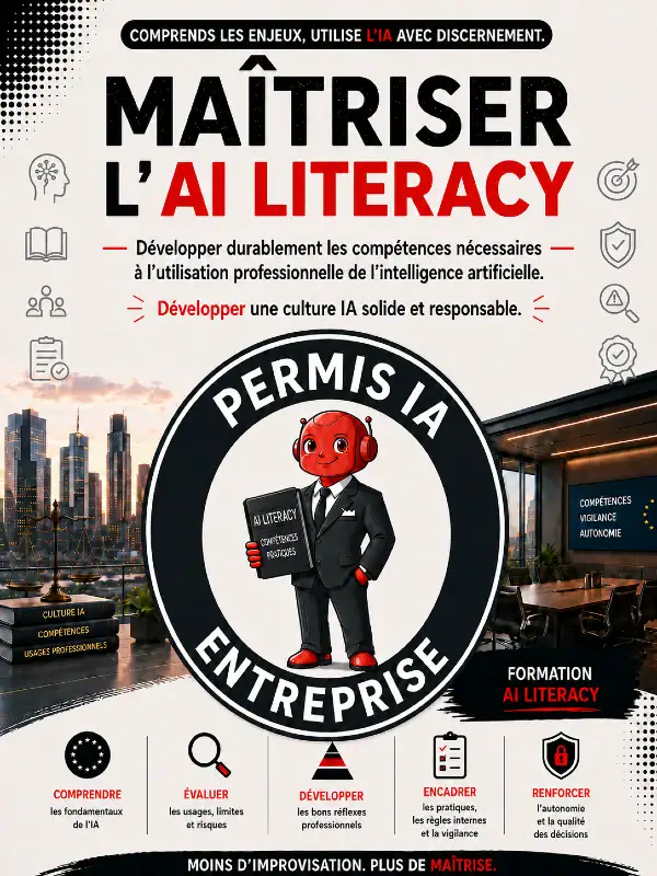 Couverture de la formation Maîtriser l’AI Literacy sur les compétences nécessaires à l’usage professionnel de l’intelligence artificielle