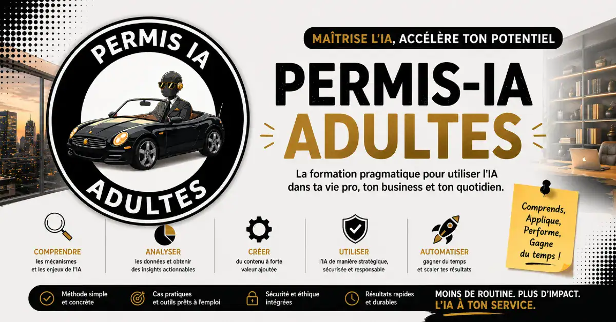 Permis-IA pour adultes : formation pratique pour maîtriser l'IA dans la vie pro et quotidienne.