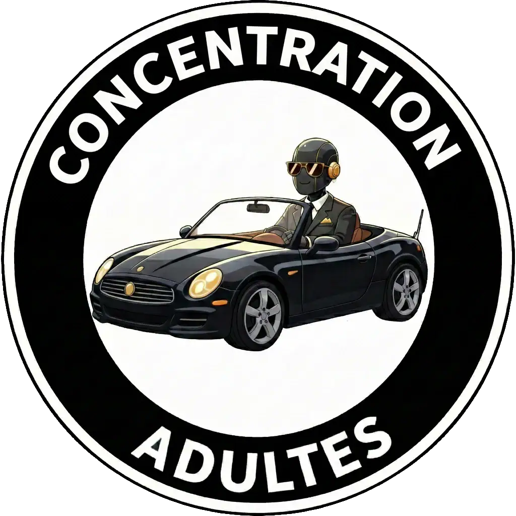 Panneau du domaine "Concentration" du Permis IA niveau adultes