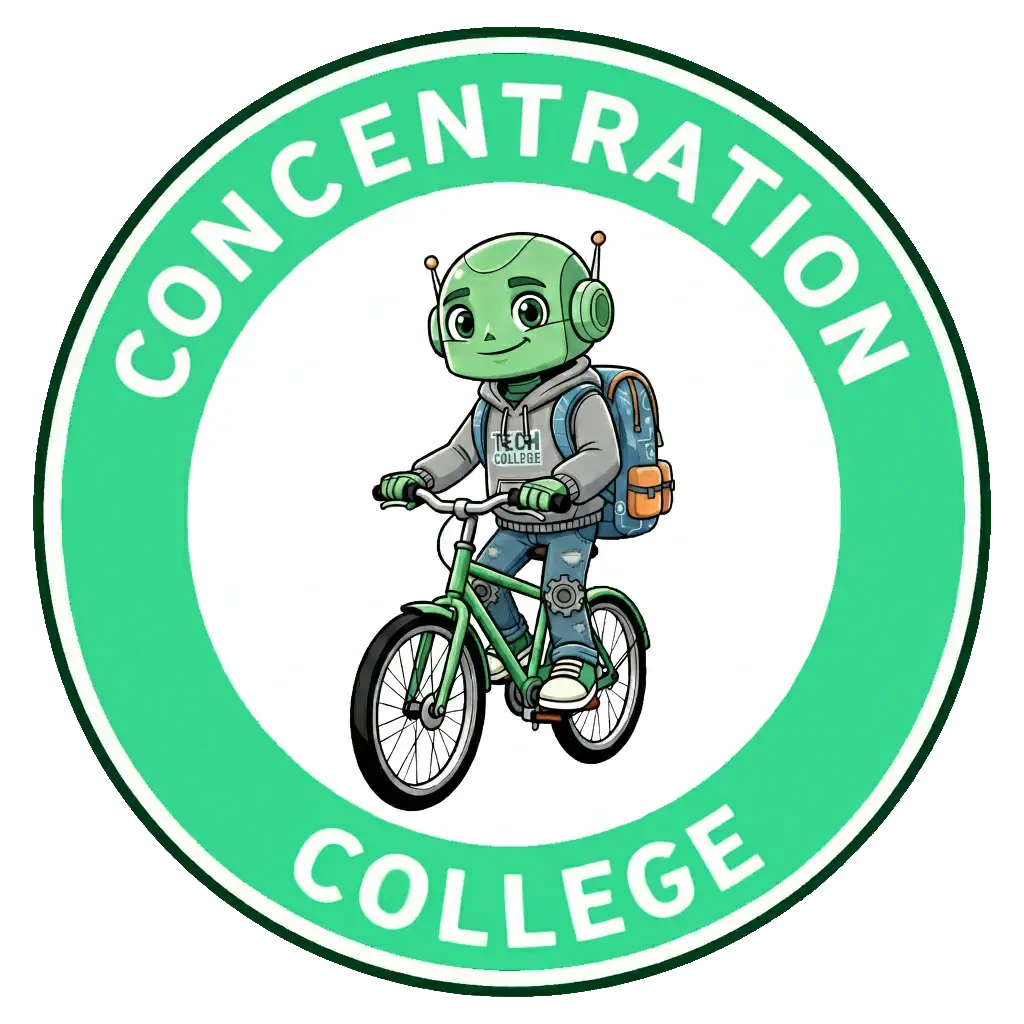 Panneau du domaine "Concentration" du Permis IA niveau collège