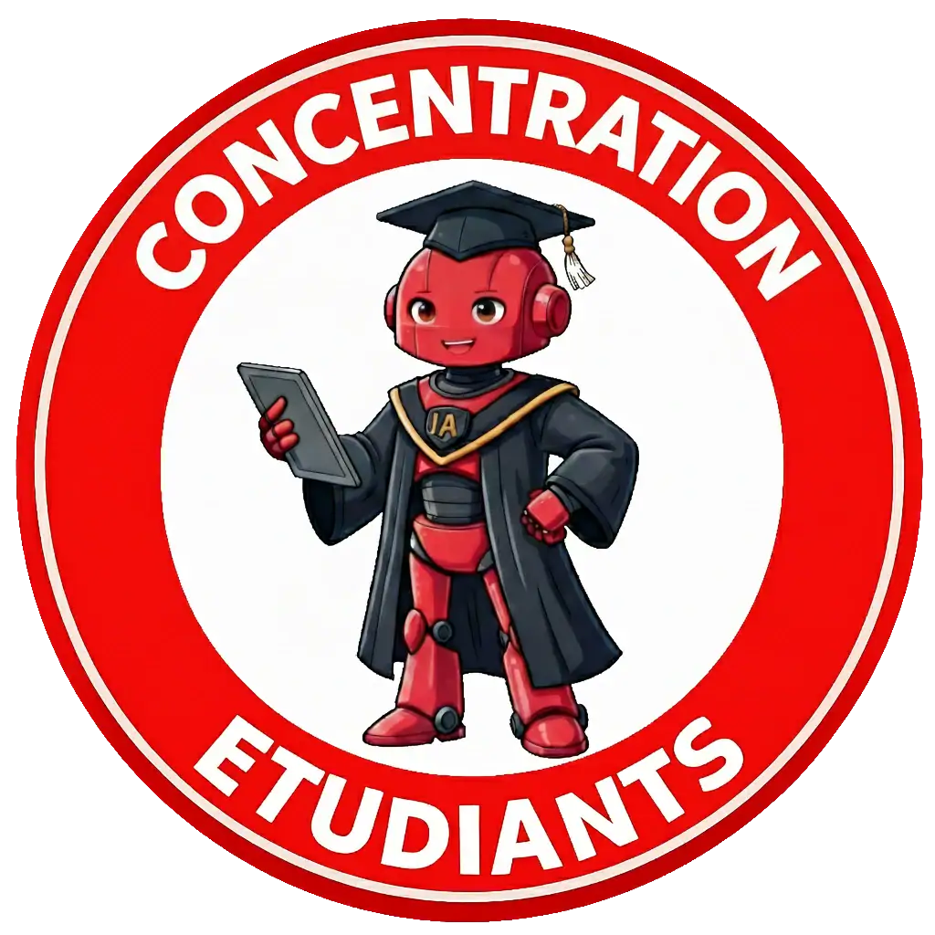 Panneau du domaine "Concentration" du Permis IA niveau étudiants