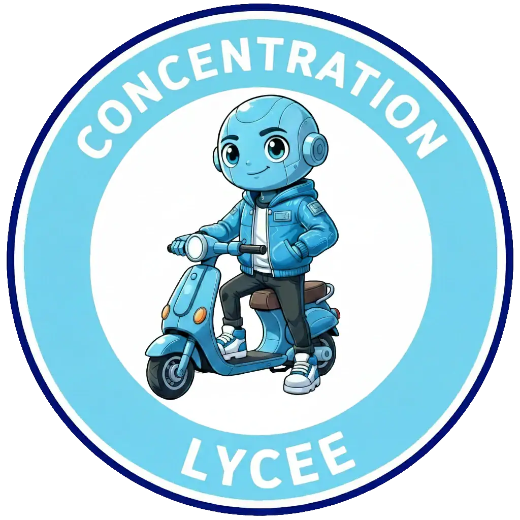 Panneau du domaine "Concentration" du Permis IA niveau lycée