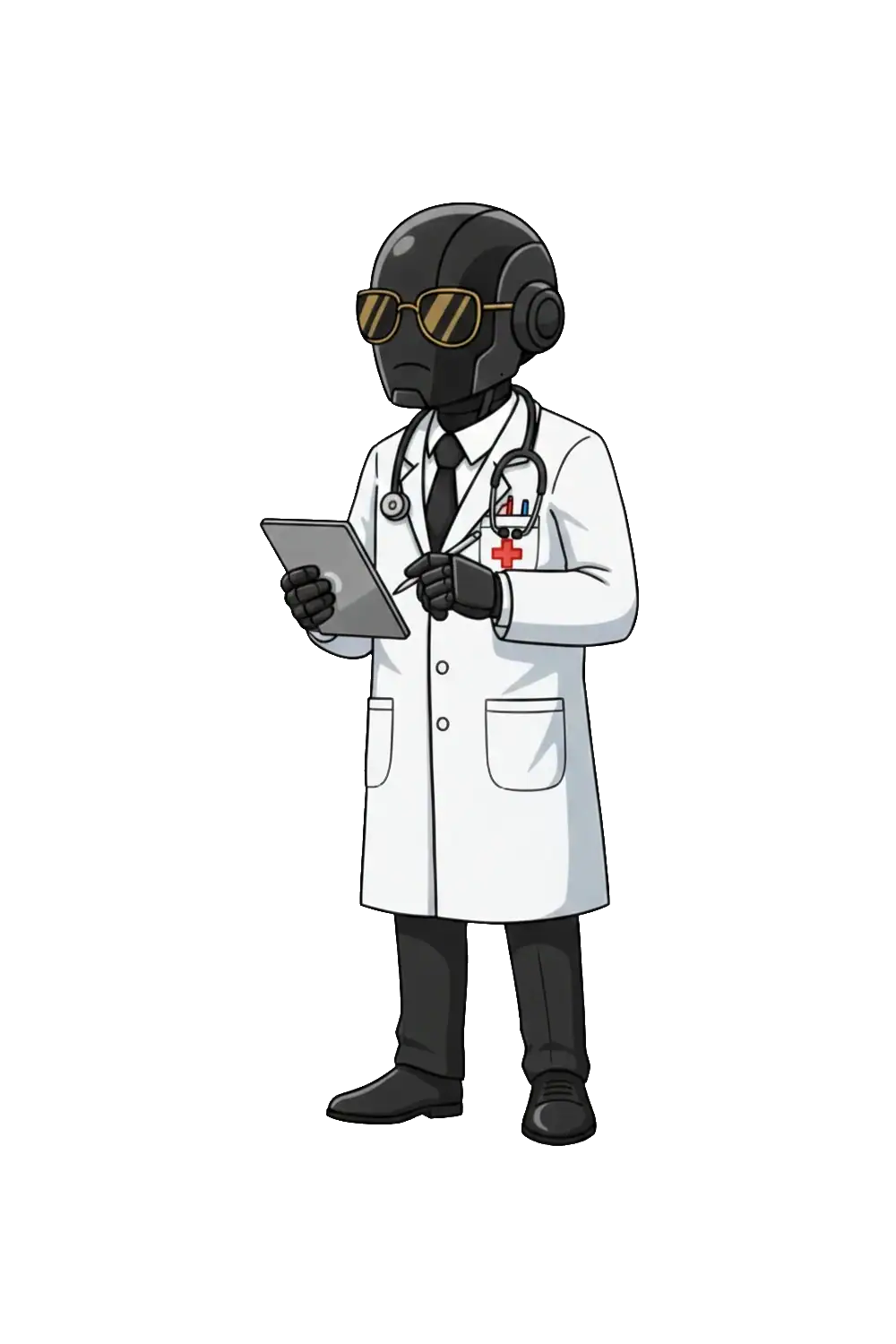 Robot médecin avec tablette, illustrant les remèdes pour un meilleur usage de l'intelligence artificielle.